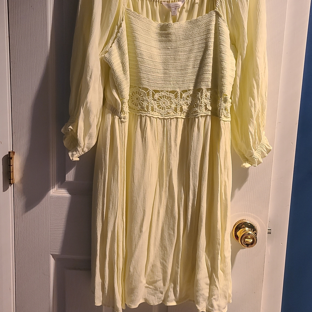 LC Lauren Conrad Light Yellow Midi Dress